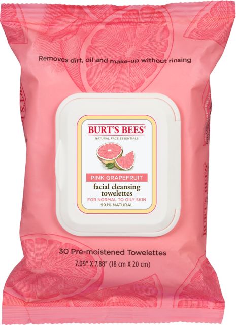 Burt's Bees Facial Cleansing Towelettes Pink Grapefruit 30ct