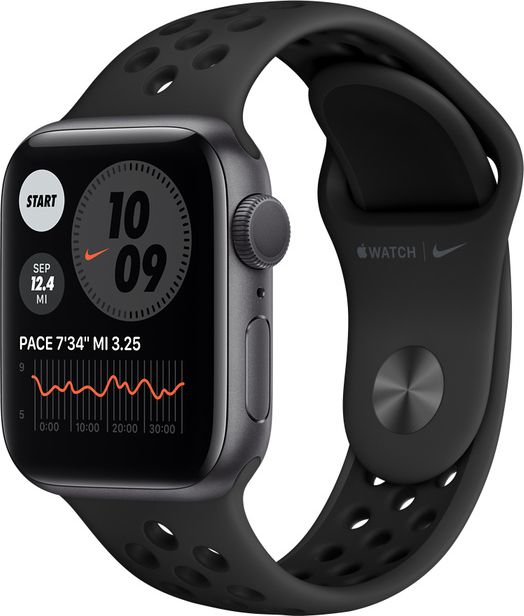 Apple Watch Nike Series 6 GPS, 40mm Space Gray Aluminum Case with Anthracite/Black Nike Sport Band  - ONLINE ONLY